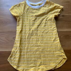The Mainstreet Exchange Girl’s T-Shirt Dress Striped Yellow & White Size 4